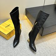 FENDI FIRST Black Leather High-Heeled Boots - 3