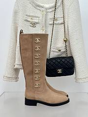 Chanel Multi Turnlock CC Riding Boots Brown Suede - 1