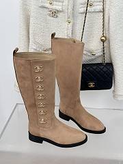 Chanel Multi Turnlock CC Riding Boots Brown Suede - 3