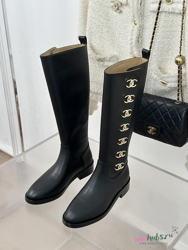 	 Chanel Multi Turnlock CC Riding Boots Black Leather - 1