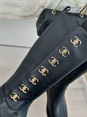 	 Chanel Multi Turnlock CC Riding Boots Black Leather - 5