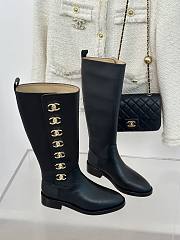 	 Chanel Multi Turnlock CC Riding Boots Black Leather - 3