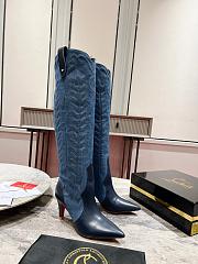 Christian Loubutin Denim High Knee Boots - 1