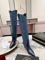 Christian Loubutin Denim High Knee Boots - 6