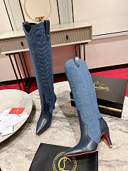 Christian Loubutin Denim High Knee Boots - 4