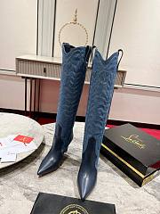 Christian Loubutin Denim High Knee Boots - 3