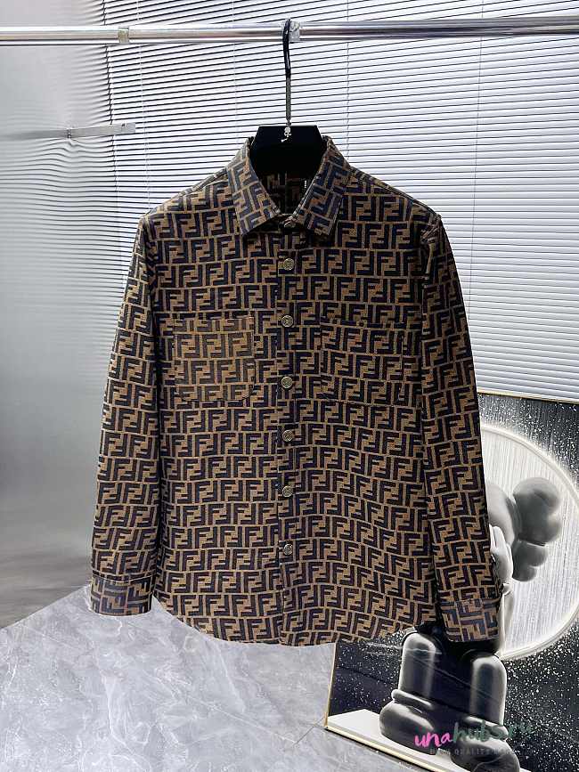 Fendi Brown FF Logo Shirt - 1