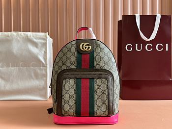 Gucci GG Ebony Brown & Pink Backpack - 22x 29x 15cm