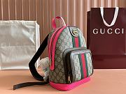 Gucci GG Ebony Brown & Pink Backpack - 22x 29x 15cm - 6