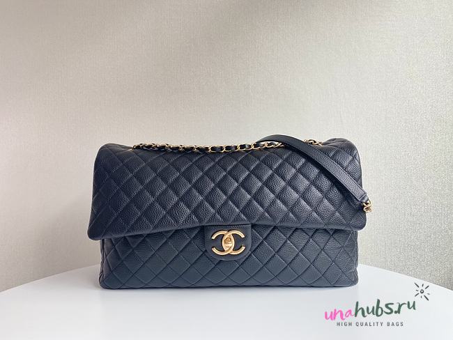 Chanel Travel Flap Bag Black Caviar 46cm - 1