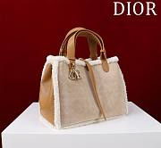 Dior Medium Dior Toujours Bag Brown Suede & Shearling - 28.5*19*21cm - 4