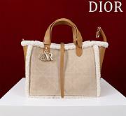 Dior Medium Dior Toujours Bag Brown Suede & Shearling - 28.5*19*21cm - 3