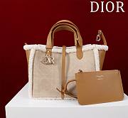 Dior Medium Dior Toujours Bag Brown Suede & Shearling - 28.5*19*21cm - 2