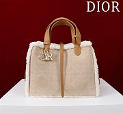 Dior Medium Dior Toujours Bag Brown Suede & Shearling - 28.5*19*21cm - 1