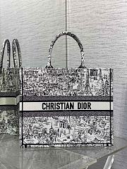 Dior Large Book Tote Embroidery Black & White - 42*18*35cm - 1