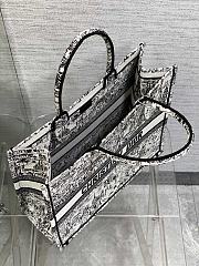 Dior Large Book Tote Embroidery Black & White - 42*18*35cm - 6