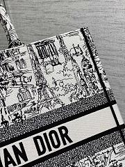 Dior Large Book Tote Embroidery Black & White - 42*18*35cm - 2