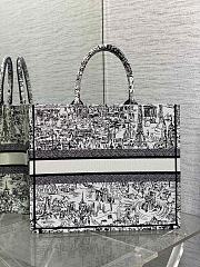 Dior Large Book Tote Embroidery Black & White - 42*18*35cm - 3