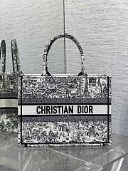 	 Dior Medium Book Tote Embroidery Black & White - 36 x 27.5 x 16.5 cm - 1