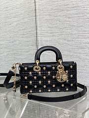 Dior Medium Lady D Joy Cannage Lambskin with Gold-Finish Sun Studs 26cm - 1