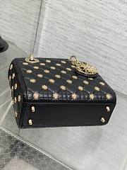 Dior Small LadyCannage Lambskin with Gold-Finish Sun Studs  - 3