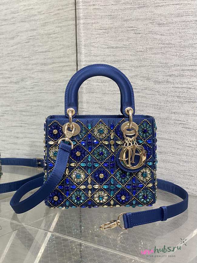 Dior Small Lady Blue Strass 20cm - 1