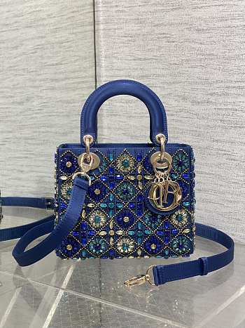 Dior Small Lady Blue Strass 20cm