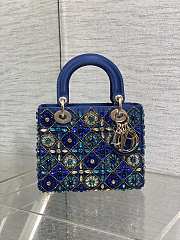 Dior Small Lady Blue Strass 20cm - 2