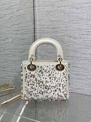 Dior Small Lady White Satin Bag - 6