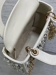 Dior Small Lady White Satin Bag - 5