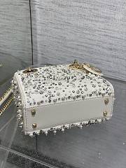 Dior Small Lady White Satin Bag - 4