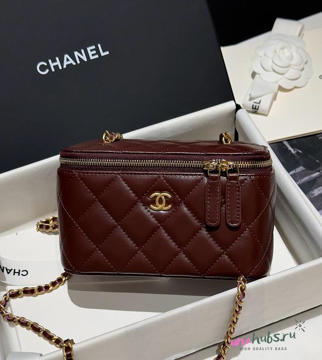 Chanel Vanity Burgundy Box Bag - 9.5x17x8cm - 1