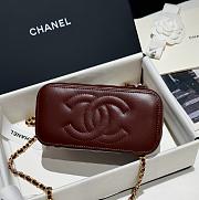 Chanel Vanity Burgundy Box Bag - 9.5x17x8cm - 2