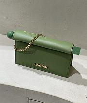 Jacquemus La Petite Pochette Rond C green leather - 1