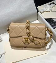 Chanel Mini Hobo flap bag beige cc logo strap  - 6