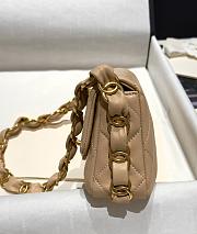 Chanel Mini Hobo flap bag beige cc logo strap  - 5