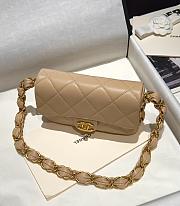 Chanel Mini Hobo flap bag beige cc logo strap  - 2