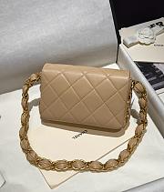 Chanel Mini Hobo flap bag beige cc logo strap  - 3