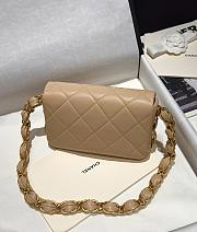 Chanel Mini Hobo flap bag beige cc logo strap  - 4