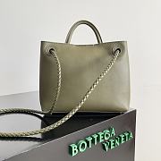 Bottega Veneta silky calf leather with signature knot green - 25*22*10.5cm - 5