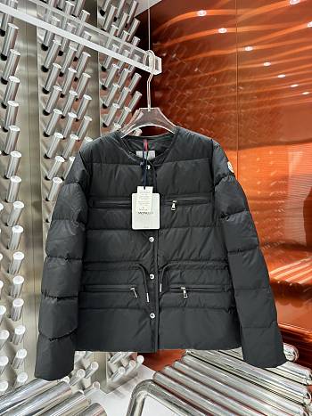 Moncler Echione black down jacket with print