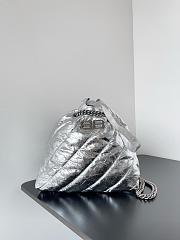 Balenciaga Crush Trash Metallic Silver Crossbody Bag - 1