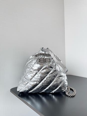 Balenciaga Crush Trash Metallic Silver Crossbody Bag