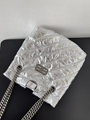 Balenciaga Crush Trash Metallic Silver Crossbody Bag - 3