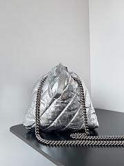 Balenciaga Crush Trash Metallic Silver Crossbody Bag - 5