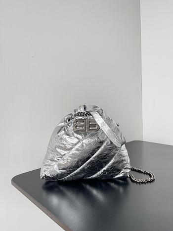 Balenciaga Small Crush Trash Metallic Silver Bag