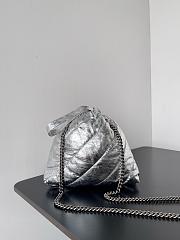 Balenciaga Small Crush Trash Metallic Silver Bag - 2