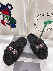 Balenciaga Furry Slide Black - 2