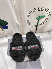 Balenciaga Furry Slide Black - 1