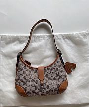 Coach Hamptons Hobo Bag In Crystal Signature Jacquard 27x21.5x6cm - 1